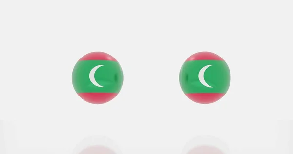 Weergave Van Wereldbol Malediven Vlag Voor Pictogram Symbool — Stockfoto