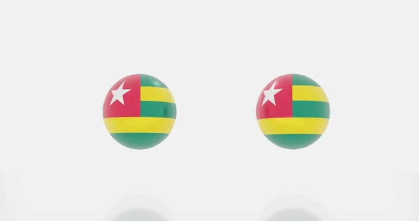 Renderizado Del Globo Togo Bandera Para Icono Símbolo — Foto de Stock