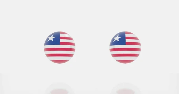 Render Globe Liberia Flag Icon Symbol — Stock Photo, Image