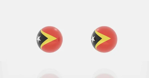 Renderizado Del Globo Timor Oriental Bandera Para Icono Símbolo — Foto de Stock