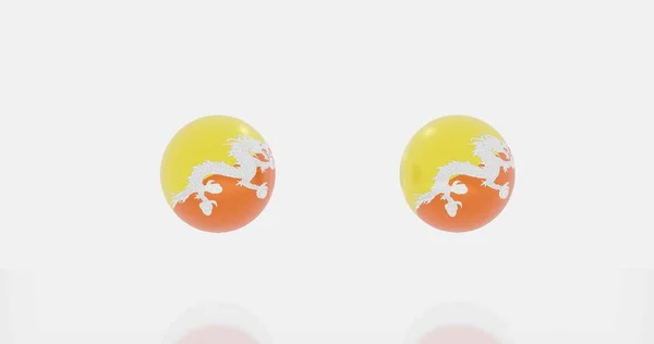 アイコンやシンボルのためのブータンの旗で地球の3Dレンダリング — ストック写真