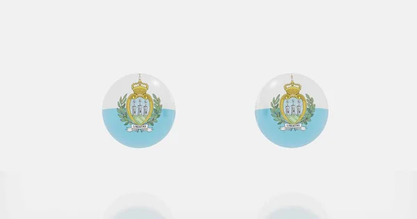 Рендеринг Глобусу Прапорі Сан Марино Ікони Або Символу — стокове фото