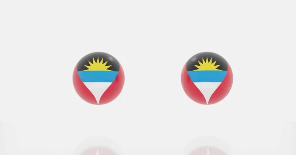 Render Globe Antigua Barbuda Flag Icon Symbol — Stock Photo, Image