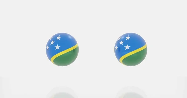 Render Globe Solomon Islands Flag Icon Symbol — Stock Photo, Image