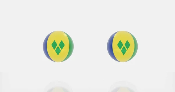 Weergave Van Wereldbol Saint Vincent Grenadines Vlag Voor Pictogram Symbool — Stockfoto