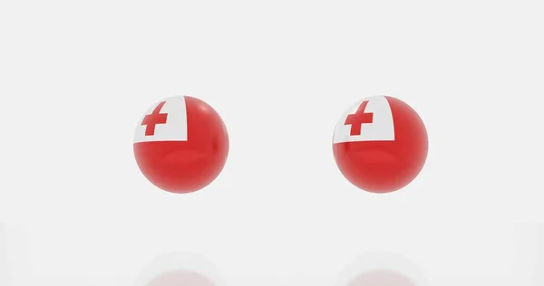 Weergave Van Wereldbol Tonga Vlag Voor Pictogram Symbool — Stockfoto