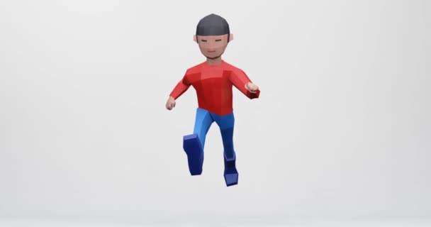 Renderizado Dibujos Animados Personaje Corriendo Animación — Vídeos de Stock