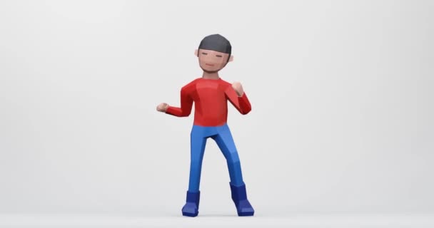 Renderizar Animação Desenho Animado Personagem Mão Levantando Para Torcer Apoiar — Vídeo de Stock