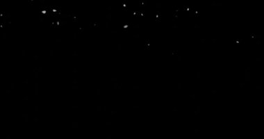 Video kaplama arkaplanı için düşen kar tanelerinin 3d görüntüsü.