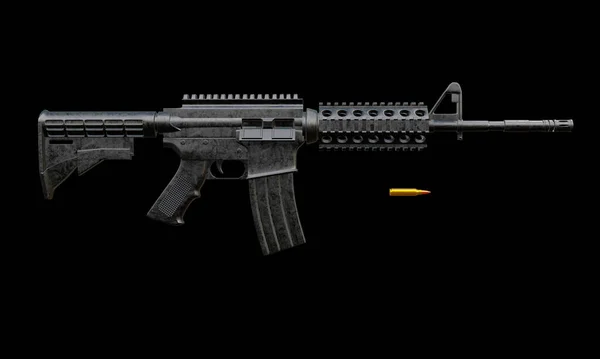 Render Isolated Assault Rifle Carbine — Stock Photo, Image