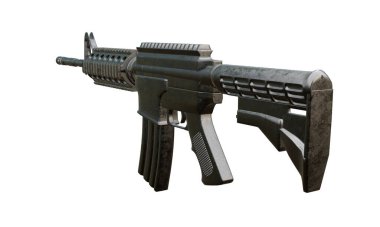 3 boyutlu tecrit edilmiş saldırı tüfeği M4 karabinası..