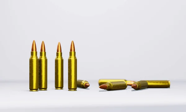 Tüfek Mermilerinin Silah Silahı Konsepti Için Boyutlu Görüntülenmesi — Stok fotoğraf