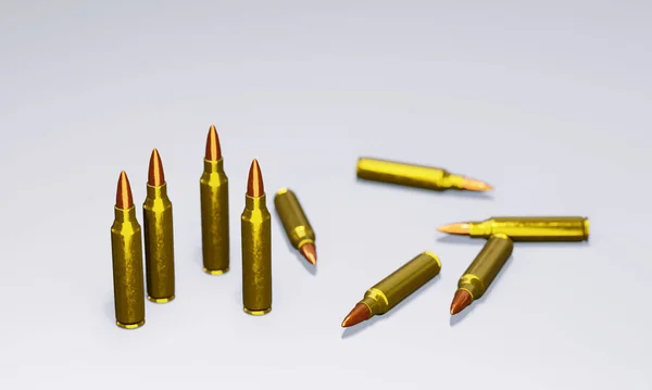 Vykreslení Zblízka Kulky Pušky Pro Zbraňovou Koncepci — Stock fotografie