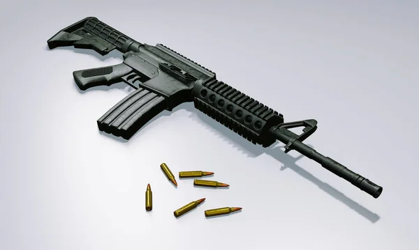 Render Isolated Assault Rifle Carbine Gun Control — Stock Photo, Image