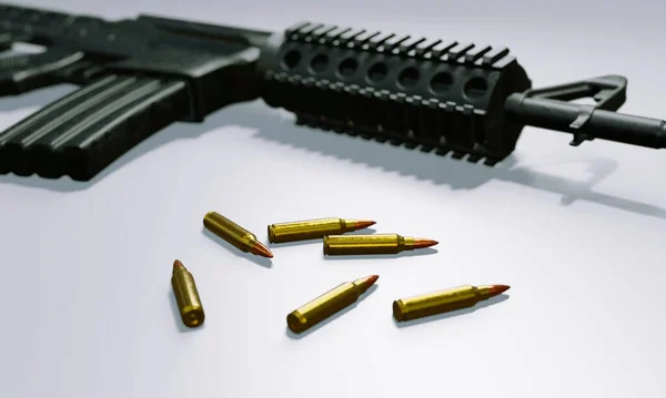 Render Isolated Assault Rifle Carbine Gun Control — Stock Photo, Image