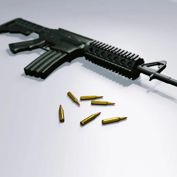 Render Isolated Assault Rifle Carbine Gun Control — Stock Photo, Image