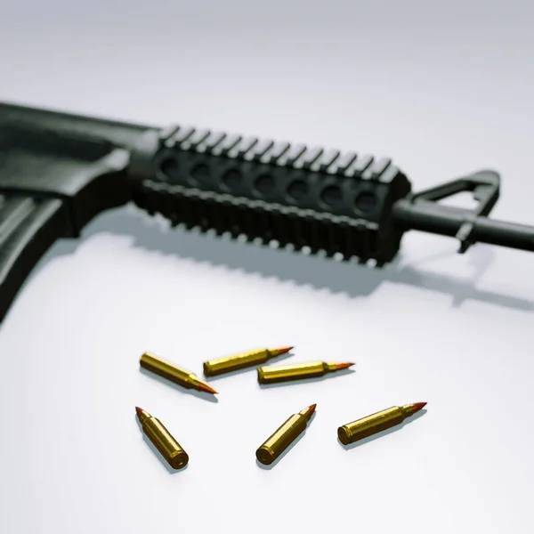 Render Isolated Assault Rifle Carbine Gun Control — Stock Photo, Image