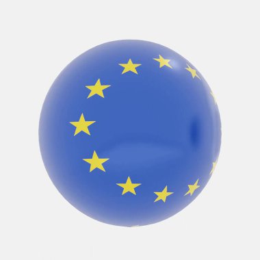 Avrupa ülkelerindeki dünyanın 3D canlandırması simge veya simge için bayrak.