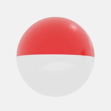 Endonezya ülkelerinde dünyanın 3D canlandırması simge veya sembol için bayrak.