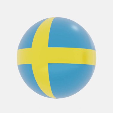 İsveç ülkelerinde dünyanın 3D canlandırması simge veya simge için bayrak.