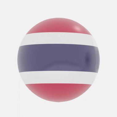 Tayland ülkelerinde dünyanın 3D canlandırması simge veya simge için bayrak.