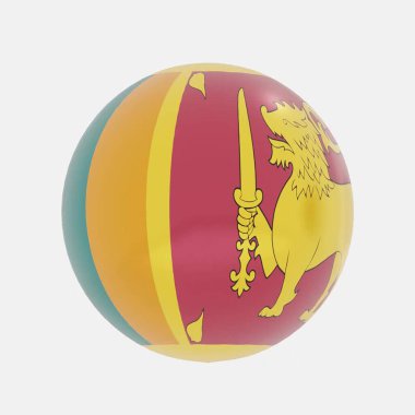 Simge veya sembol için Sri Lanka bayrağında dünyanın 3d görüntülemesiName.