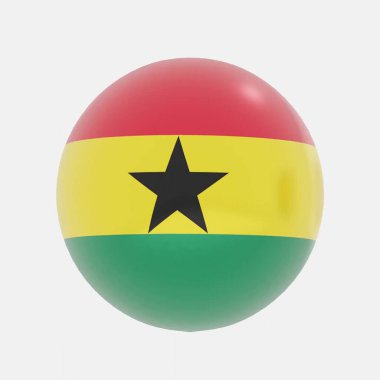 Simge veya sembol için Gana bayrağında dünyanın 3D görüntüleyicisi.