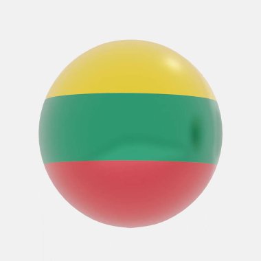 Simge veya sembol için Litvanya bayrağında 3D dünya canlandırması.