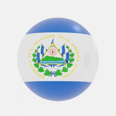 Simge veya sembol için El Salvador bayrağında 3D dünya görüntüsü.