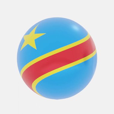 Demokratik Kongo Cumhuriyeti 'nde simge veya sembol için 3D dünya resmi.