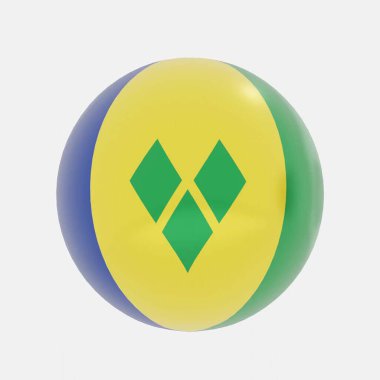Simge veya sembol için Saint Vincent ve Grenadines bayrağının 3D canlandırması.
