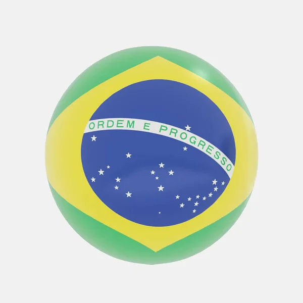 Renderizado Del Globo Brasil Bandera Los Países Para Icono Símbolo — Foto de Stock