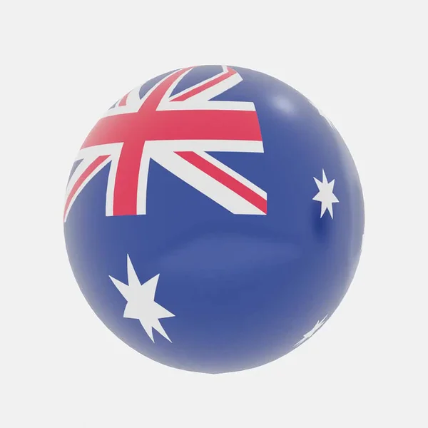Vykreslení Globu Austrálii Země Vlajky Pro Ikonu Nebo Symbol — Stock fotografie