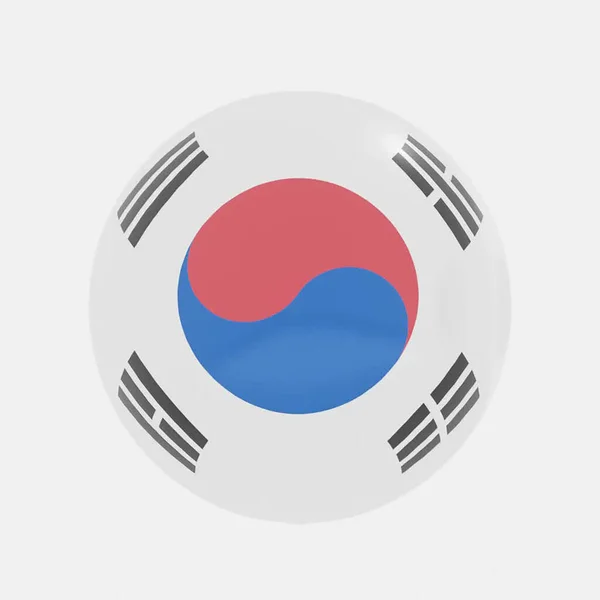 한국에서 지구에 렌더링 아이콘 기호를 표시하기 플래그 — 스톡 사진