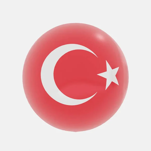 Renderizado Del Globo Turquía Bandera Los Países Para Icono Símbolo — Foto de Stock