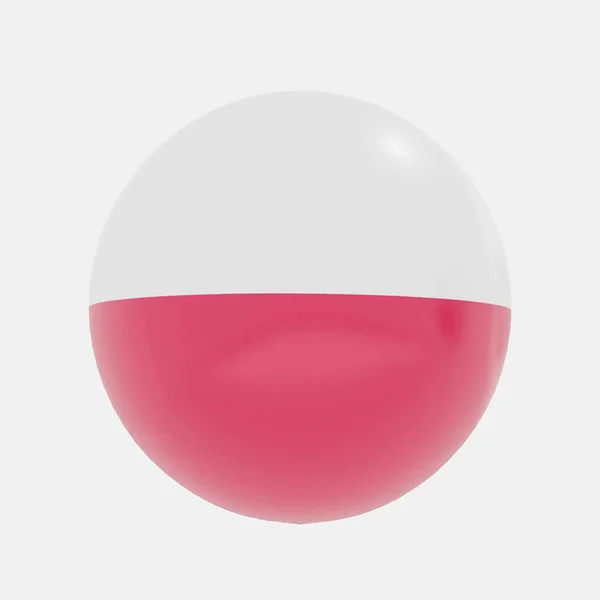Render Globe Lengyelországban Országok Zászló Ikon Vagy Szimbólum — Stock Fotó