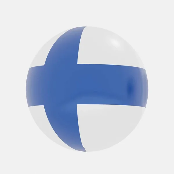 Renderizado Del Globo Finlandia Bandera Para Icono Símbolo — Foto de Stock
