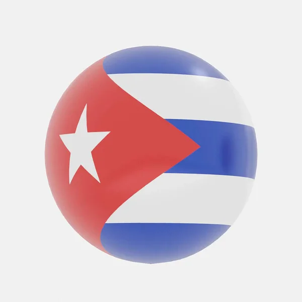 Изображение Земного Шара Кубинском Флаге Иконки Символа — стоковое фото
