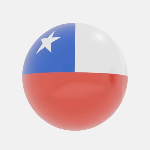 Render Globe Chile Zászló Ikon Vagy Szimbólum — Stock Fotó