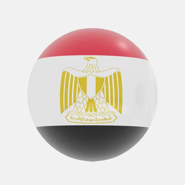 Renderizado Del Globo Egipto Bandera Para Icono Símbolo —  Fotos de Stock