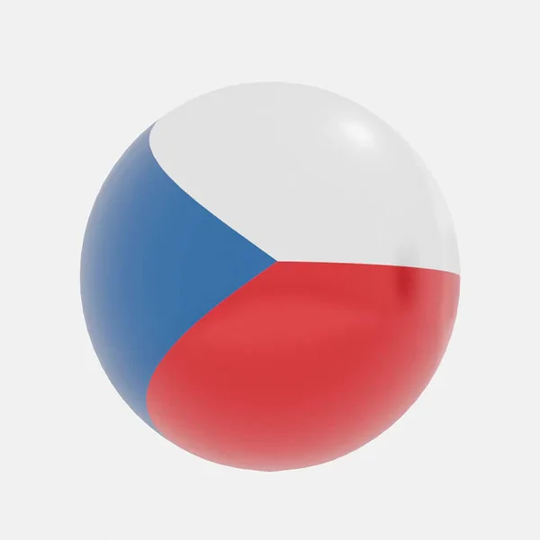 Renderizado Del Globo Bandera República Checa Para Icono Símbolo — Foto de Stock