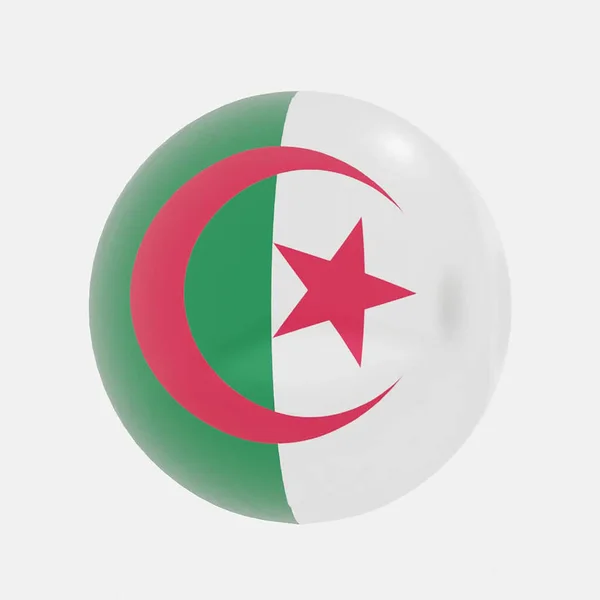 Renderowanie Kuli Ziemskiej Fladze Algierii Dla Ikony Lub Symbolu — Zdjęcie stockowe