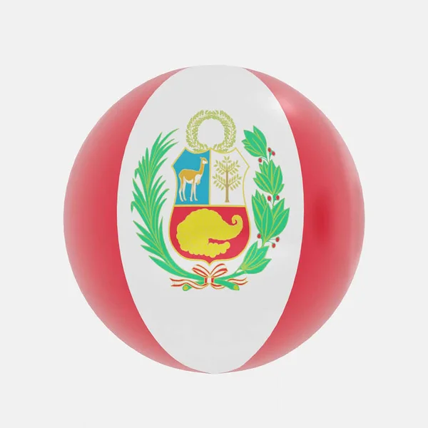 Render Globe Peru Zászló Ikon Vagy Szimbólum — Stock Fotó