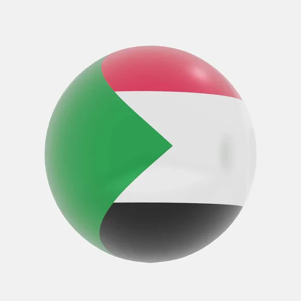 Renderizado Globo Sudan Bandera Para Icono Símbolo —  Fotos de Stock