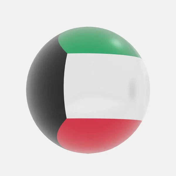 Renderizado Globo Kuwait Bandera Para Icono Símbolo —  Fotos de Stock