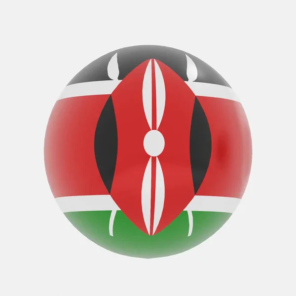 Rendu Globe Kenya Drapeau Pour Icône Symbole — Photo