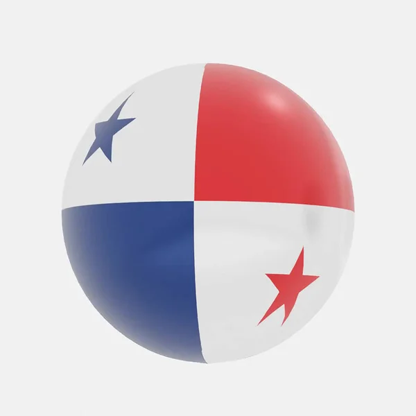 Vykreslení Zeměkoule Panamské Vlajce Pro Ikonu Nebo Symbol — Stock fotografie