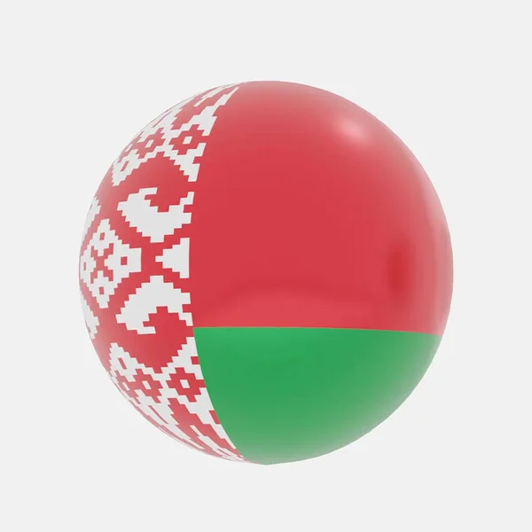 Renderowanie Kuli Ziemskiej Białoruskiej Fladze Ikony Lub Symbolu — Zdjęcie stockowe