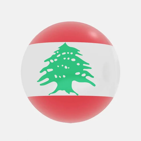 Renderizado Del Globo Bandera Del Líbano Para Icono Símbolo —  Fotos de Stock