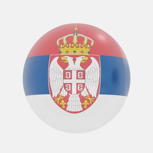 Renderizado Globo Serbia Bandera Para Icono Símbolo — Foto de Stock